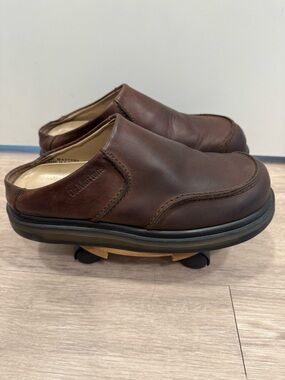 Dr. Martens Brown Leather Slip-On Clogs